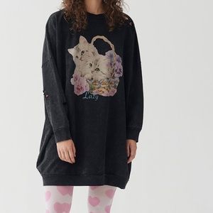 Lazy Oaf BASKET O' CATS SWEATER DRESS